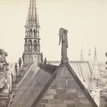 Photographie de la cathédrale Notre-Dame de Paris - Marville vers 1860
