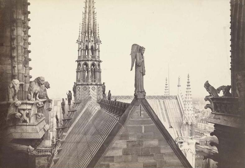 Photographie de la cathédrale Notre-Dame de Paris - Marville vers 1860