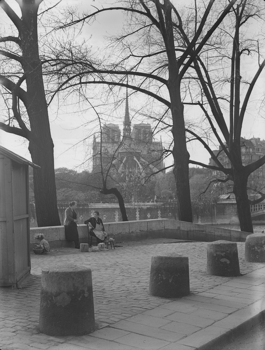 Photographie de la cathédrale Notre-Dame de Paris depuis les quais - Bovis 1937