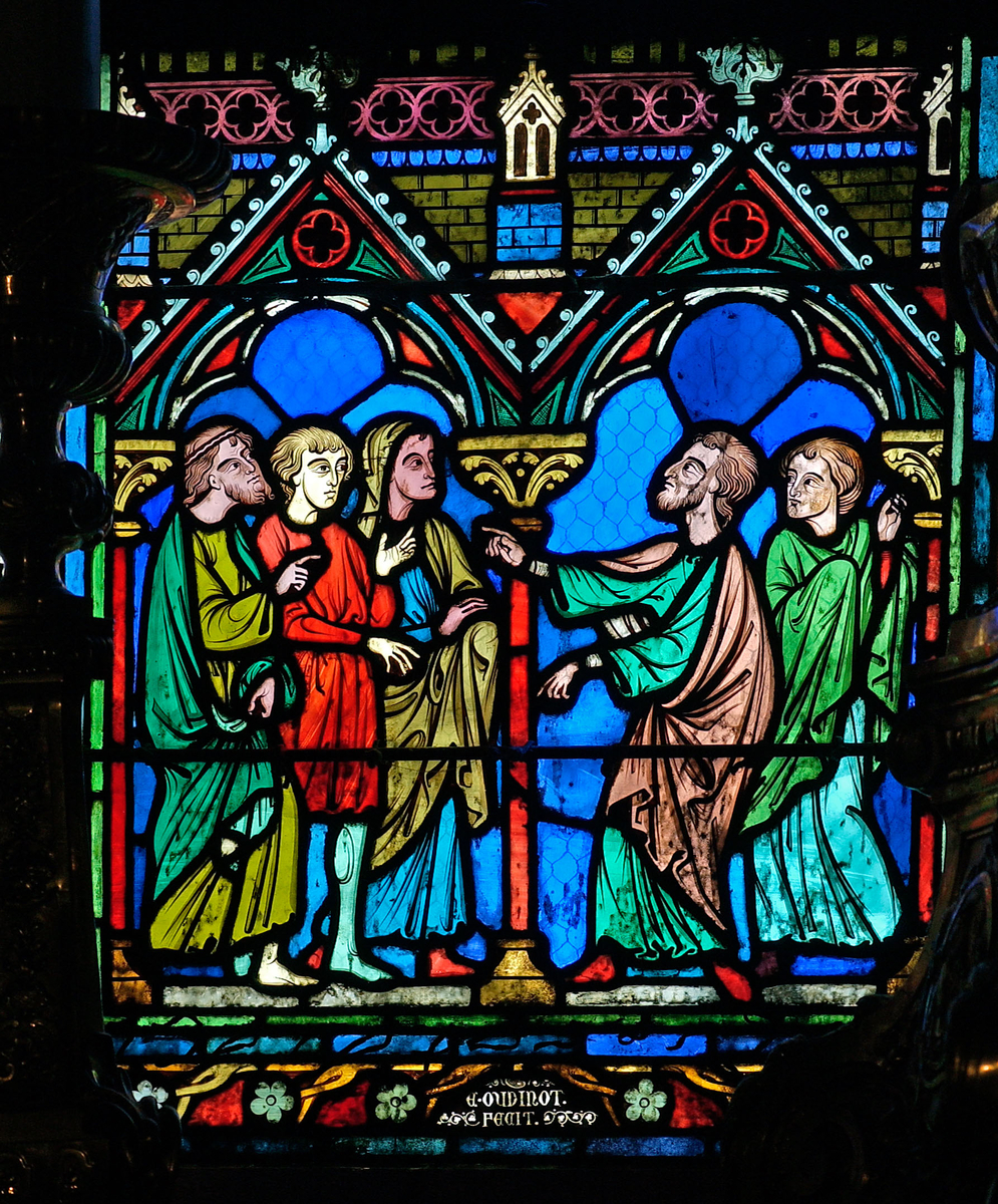 Vitrail de la vie de saint Etienne à Notre-Dame